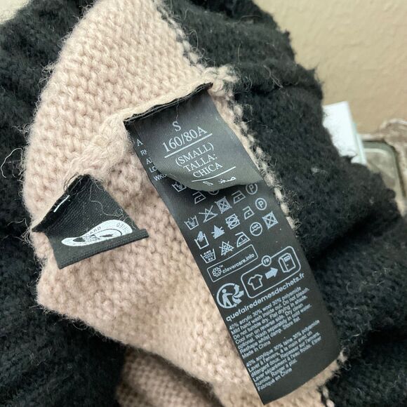 Allsaints  Lou Brushed Striped Crop Sweater women’s S fuzzy v neck mkt. Distress - Picture 5 of 12